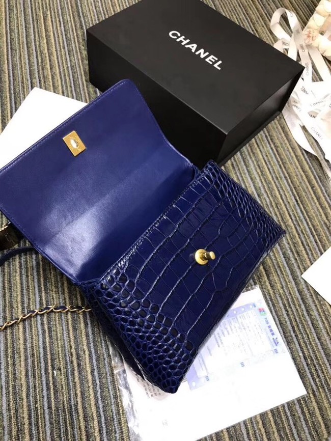 Chanel flap bag with top handle A93737 blue