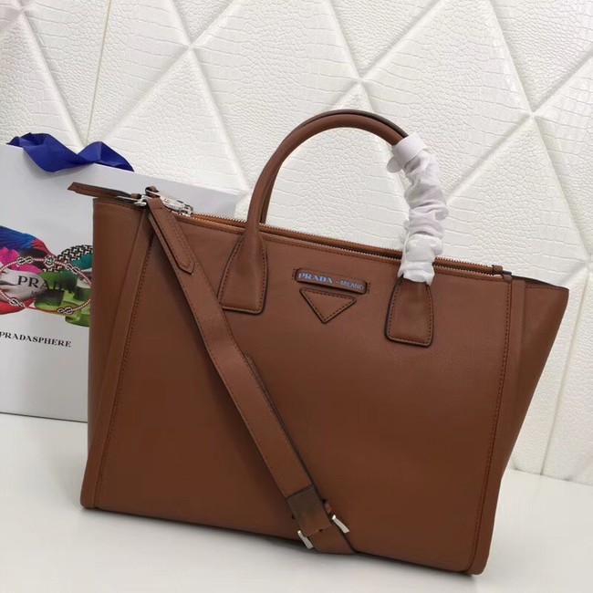 Prada Concept Leather handbag 1BA183 Brown