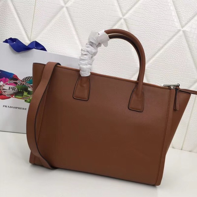 Prada Concept Leather handbag 1BA183 Brown