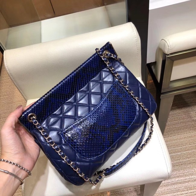 Chanel Calfskin & Gold-Tone Metal A95109 blue