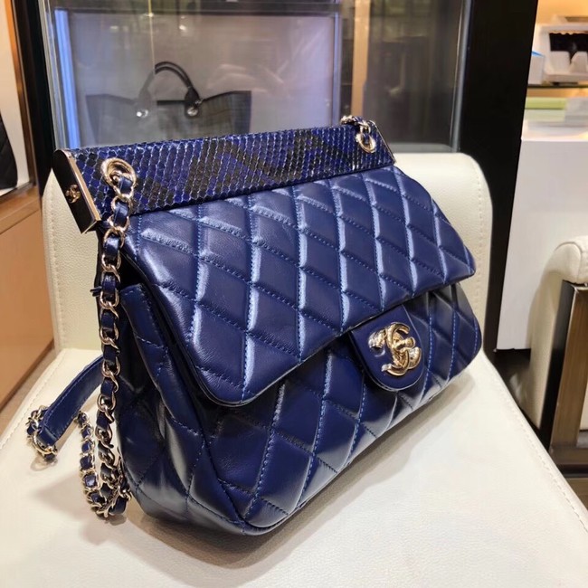 Chanel Calfskin & Gold-Tone Metal A95109 blue