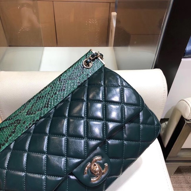 Chanel Calfskin & Gold-Tone Metal A95109 green