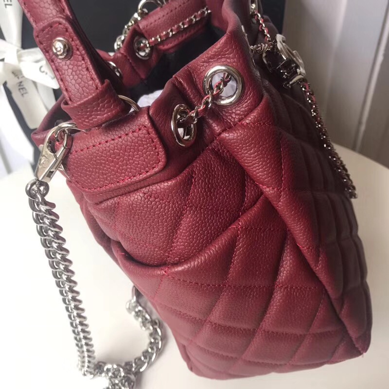 Chanel drawstring bag A91273 Burgundy