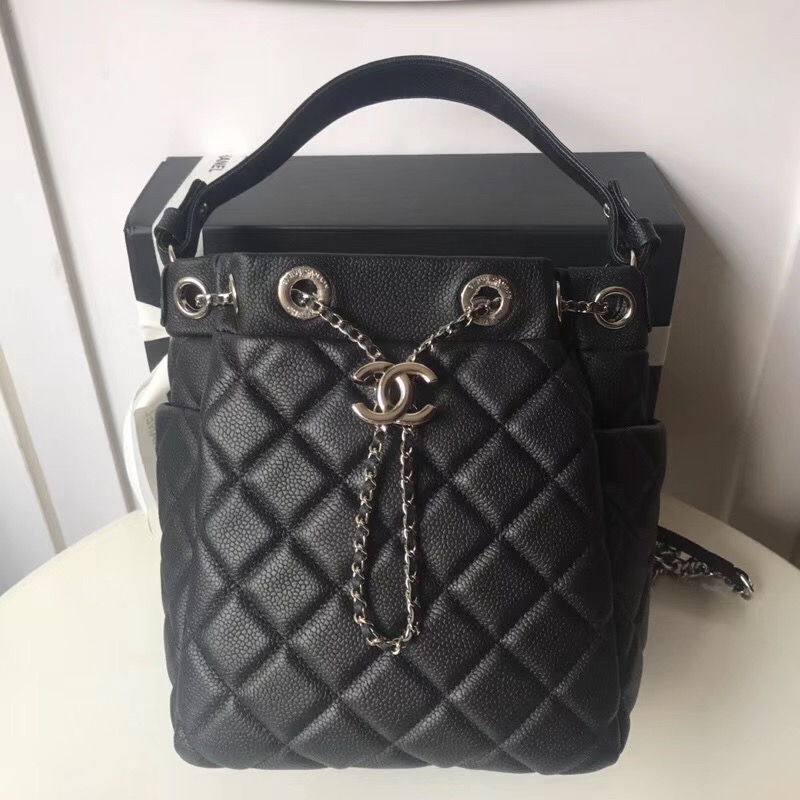 Chanel drawstring bag A91273 black