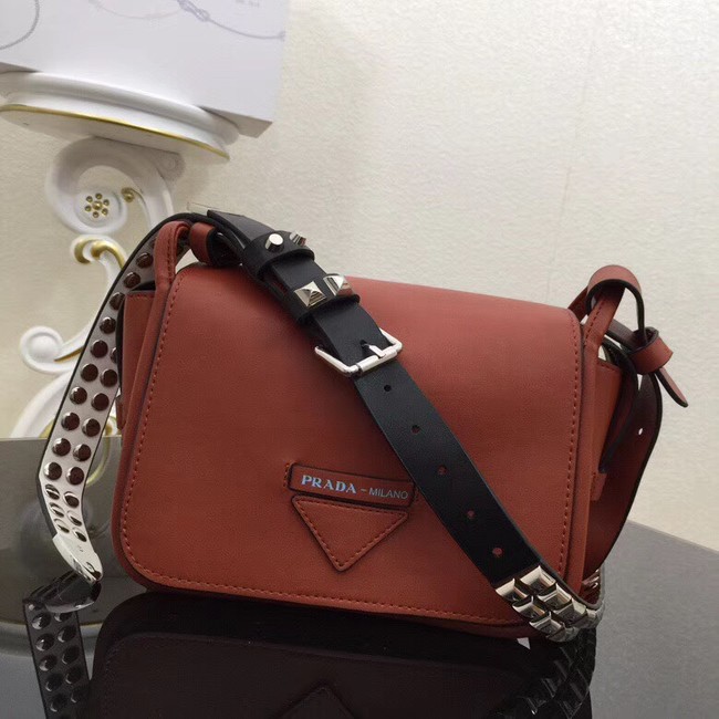 Prada Concept calf leather bag 1BD123 brown