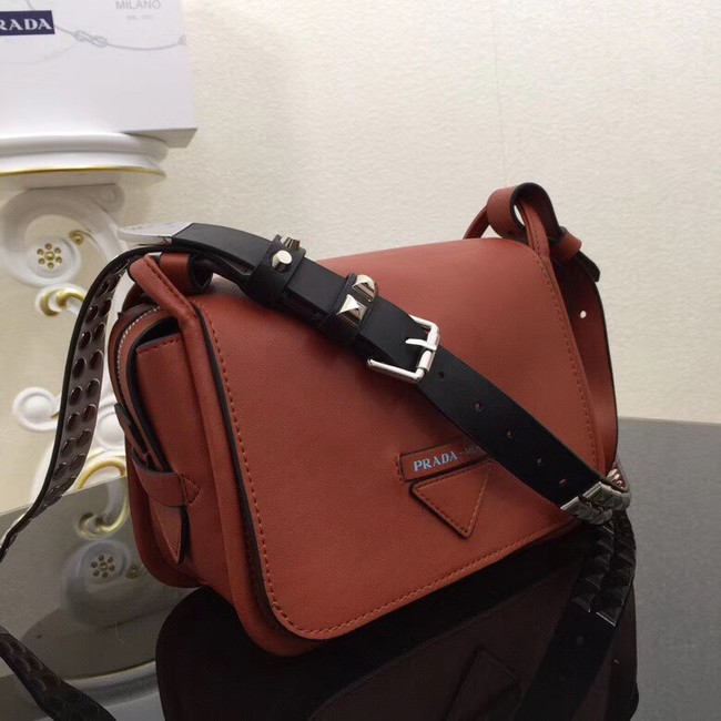 Prada Concept calf leather bag 1BD123 brown