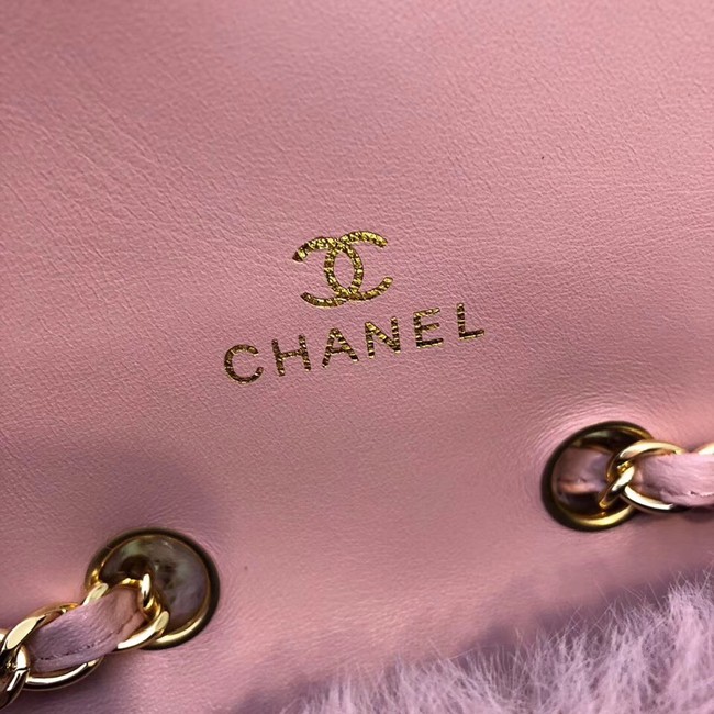 Chanel mini flap bag Rabbit hair 1116 pink