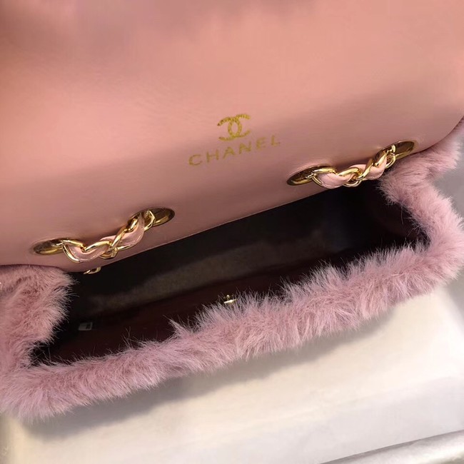 Chanel mini flap bag Rabbit hair 1116 pink