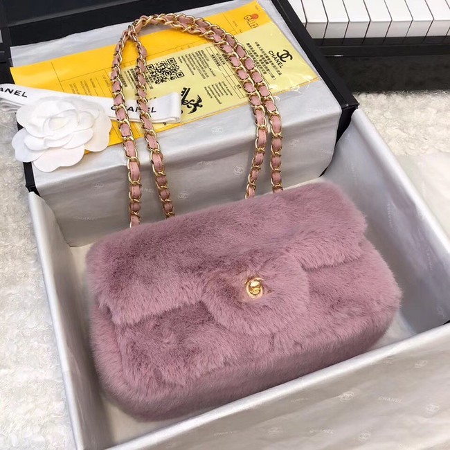 Chanel mini flap bag Rabbit hair 1116 pink