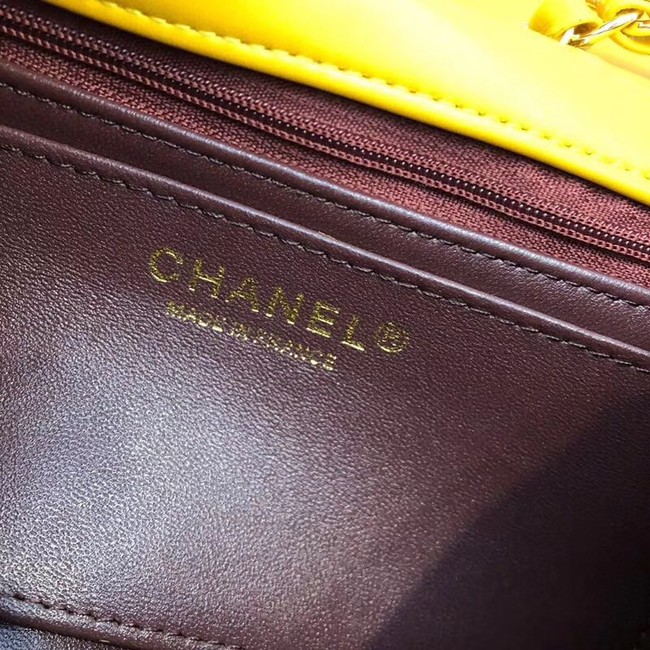 Chanel mini flap bag Rabbit hair Gold-Tone 1116 yellow