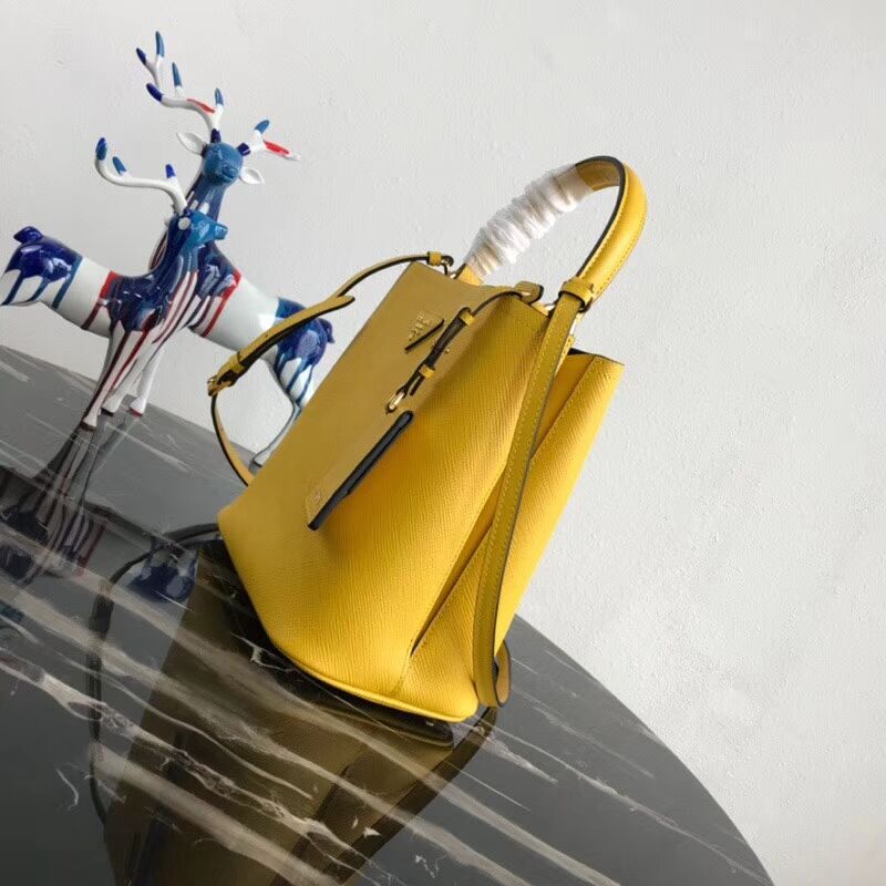 Prada Double Saffiano leather bag 1BA212 lemon