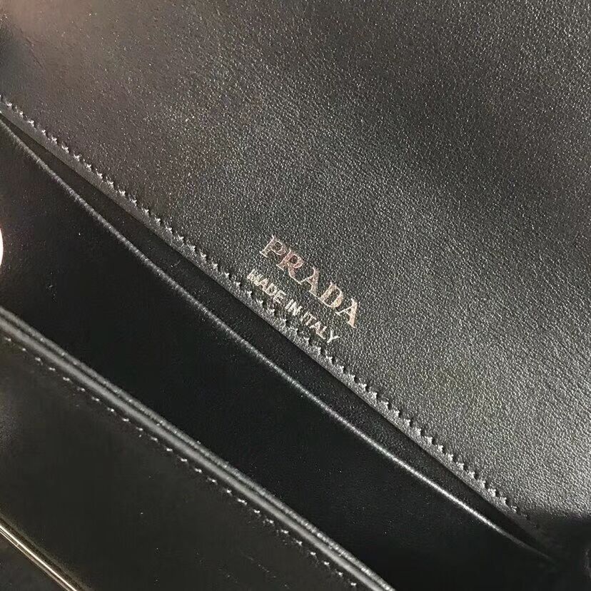 Prada Sidonie leather shoulder bag 1BD168 black