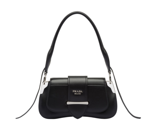 Prada Sidonie leather shoulder bag 1BD168 black