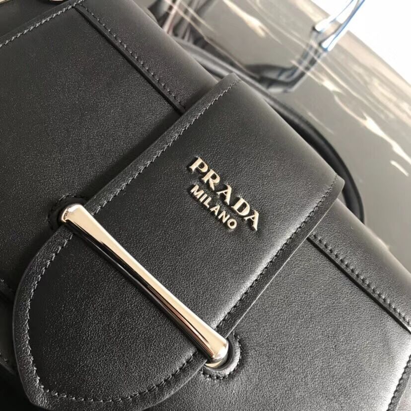 Prada Sidonie leather shoulder bag 1BD168 black