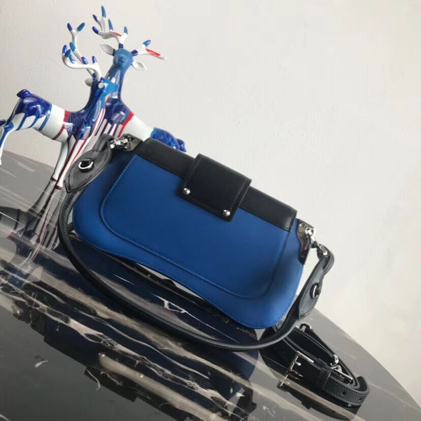 Prada Sidonie leather shoulder bag 1BD168 blue