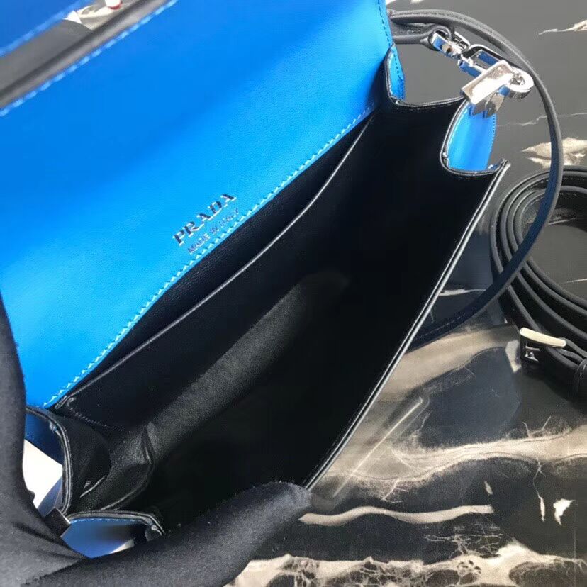 Prada Sidonie leather shoulder bag 1BD168 blue