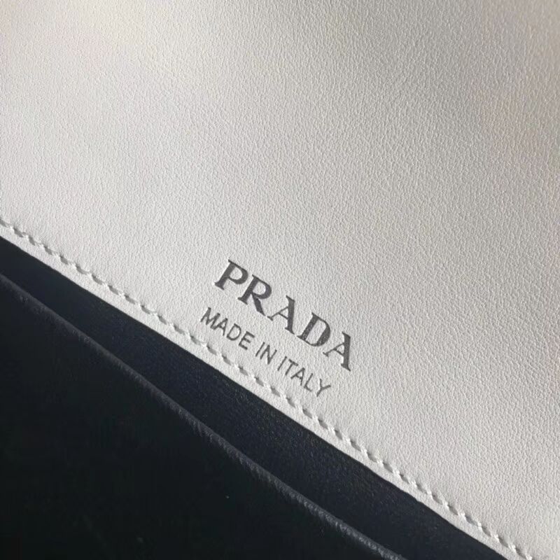 Prada Sidonie leather shoulder bag 1BD168 white