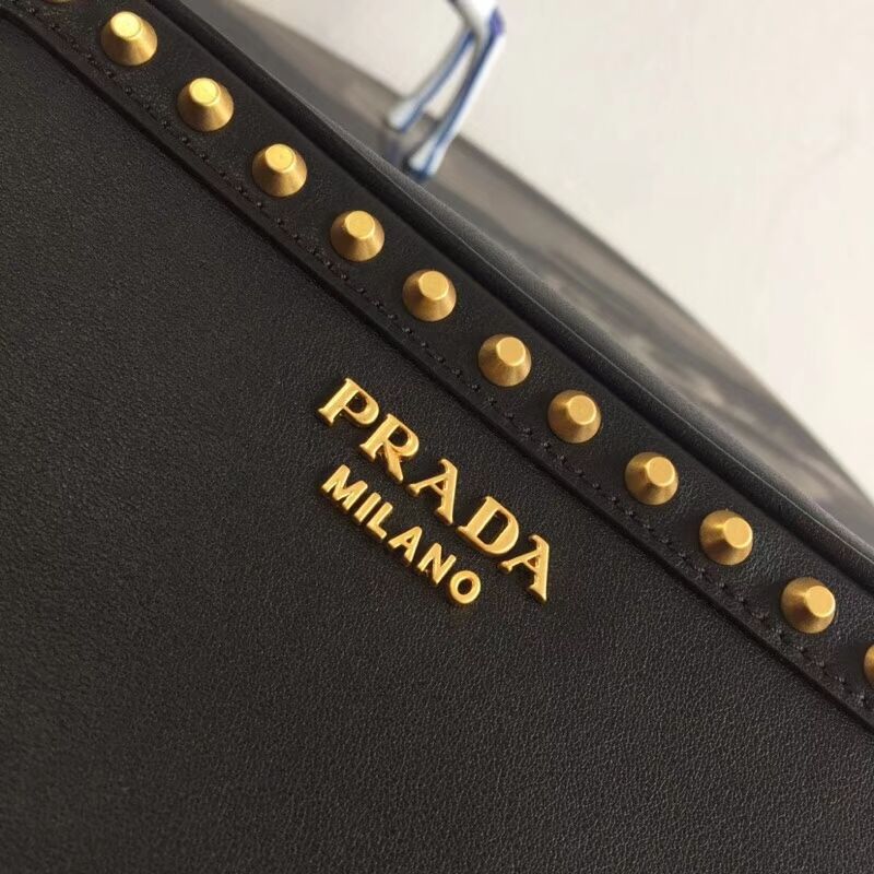 Prada Sidonie leather shoulder bag 1BH103C black
