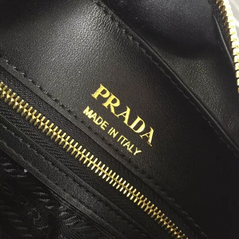 Prada Sidonie leather shoulder bag 1BH103C dark blue