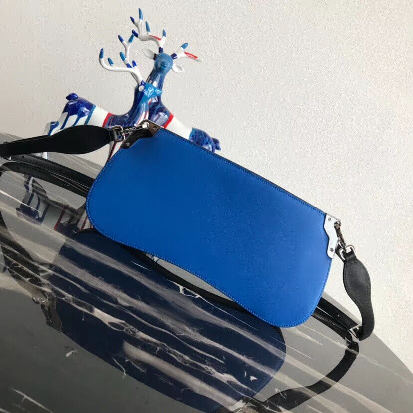 Prada Sidonie leather shoulder bag 1BH111 blue