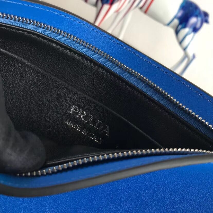 Prada Sidonie leather shoulder bag 1BH111 blue