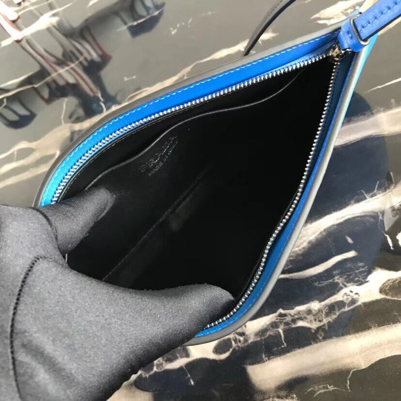 Prada Sidonie leather shoulder bag 1BH111 blue