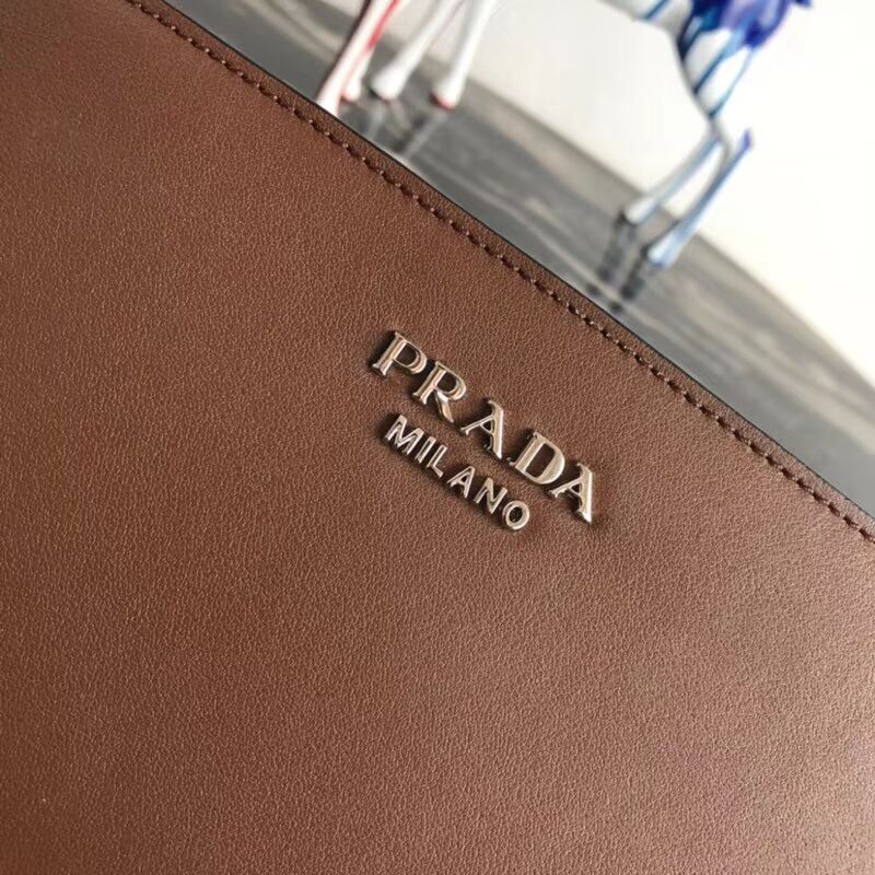 Prada Sidonie leather shoulder bag 1BH111 brown