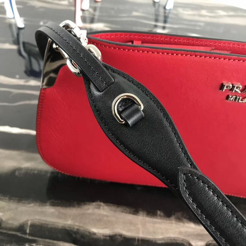 Prada Sidonie leather shoulder bag 1BH111 red