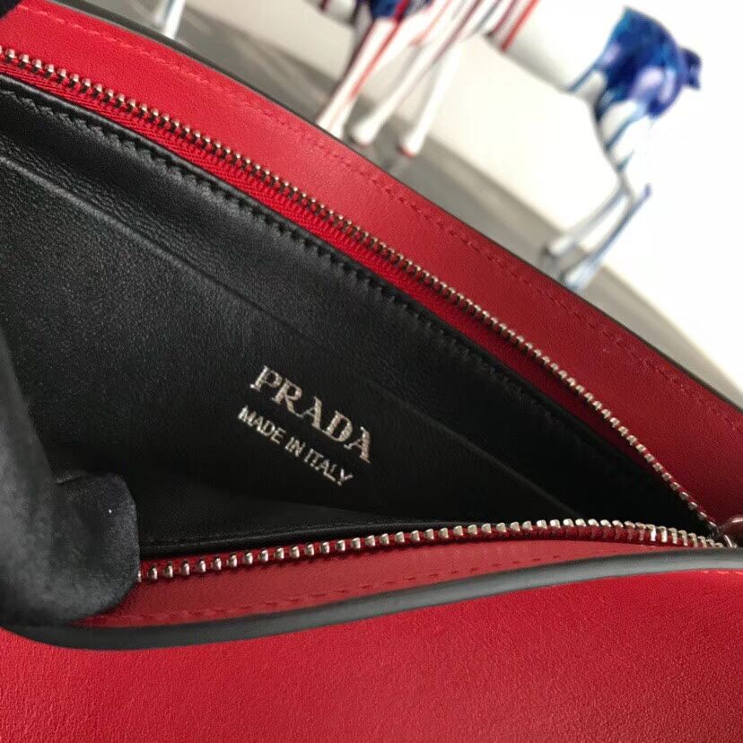 Prada Sidonie leather shoulder bag 1BH111 red