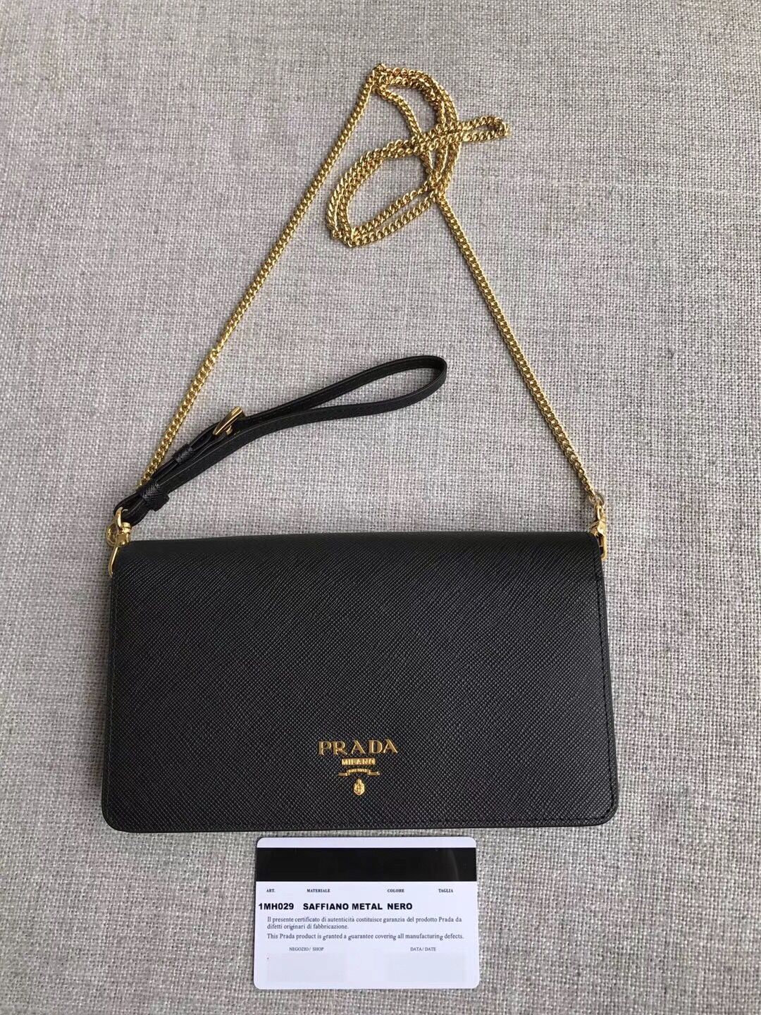 Prada Saffiano Leather Mini Bag 1HZ029 black