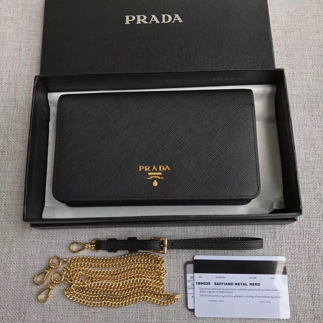 Prada Saffiano Leather Mini Bag 1HZ029 black