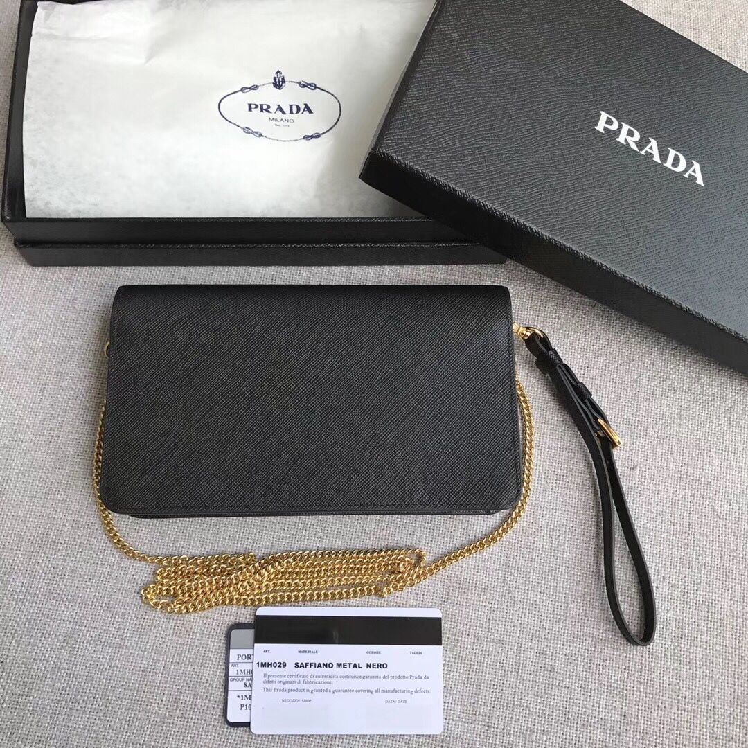 Prada Saffiano Leather Mini Bag 1HZ029 black