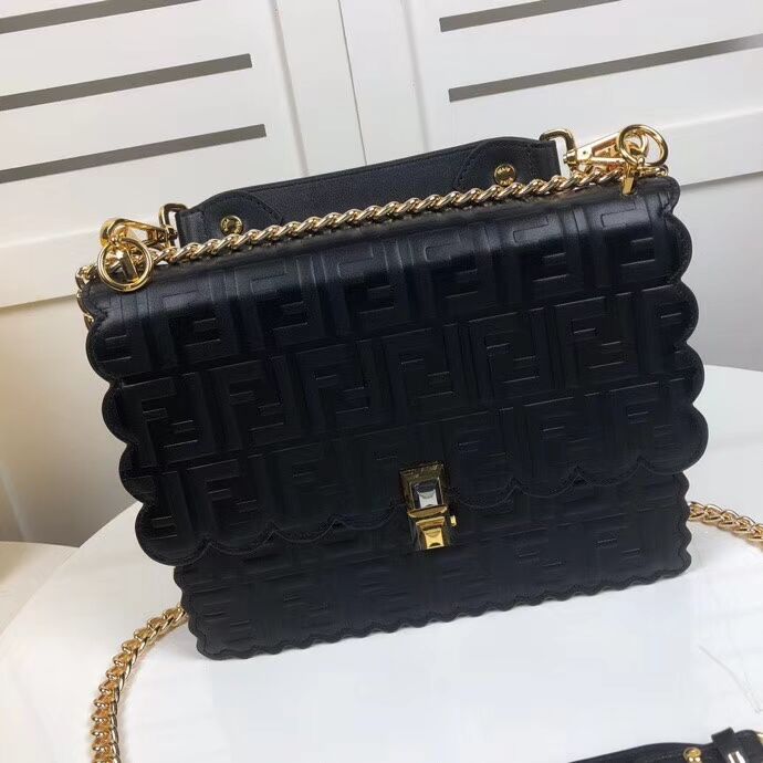 Fendi KAN I F leather bag 8BF053 Black