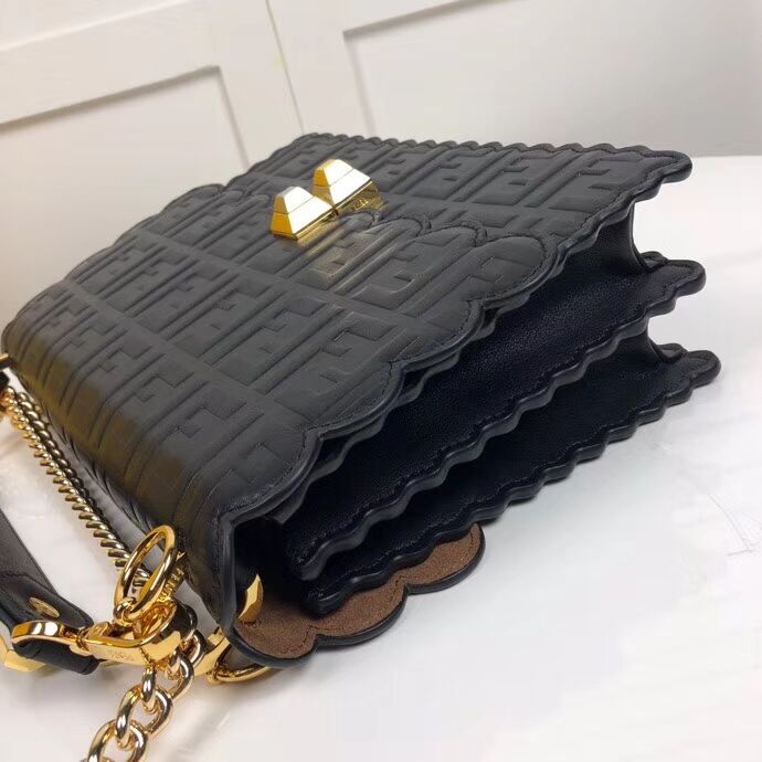 Fendi KAN I F leather bag 8BF053 Black