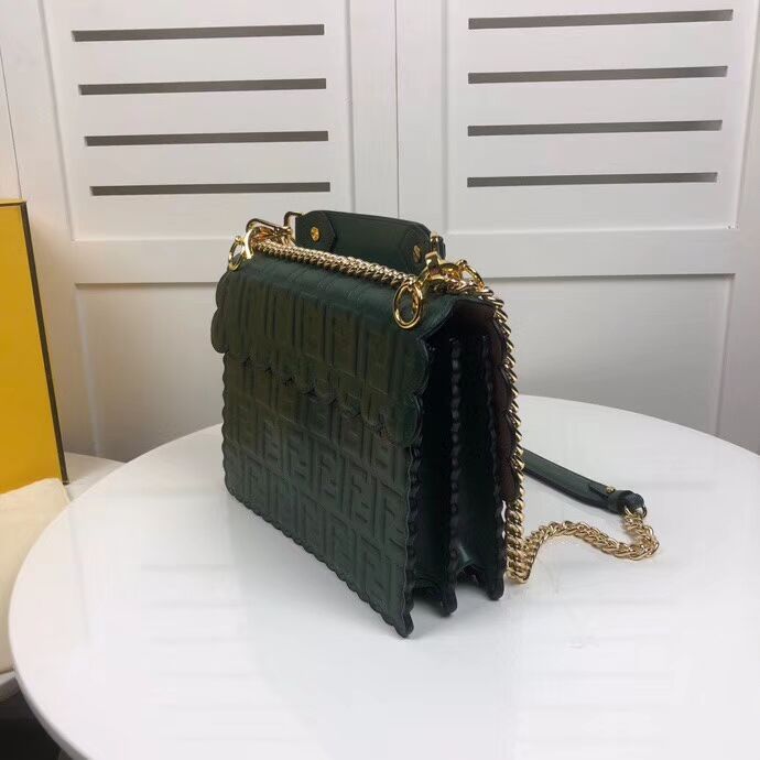 Fendi KAN I F leather bag 8BF053 green