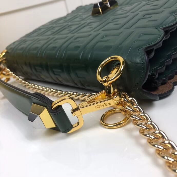 Fendi KAN I F leather bag 8BF053 green