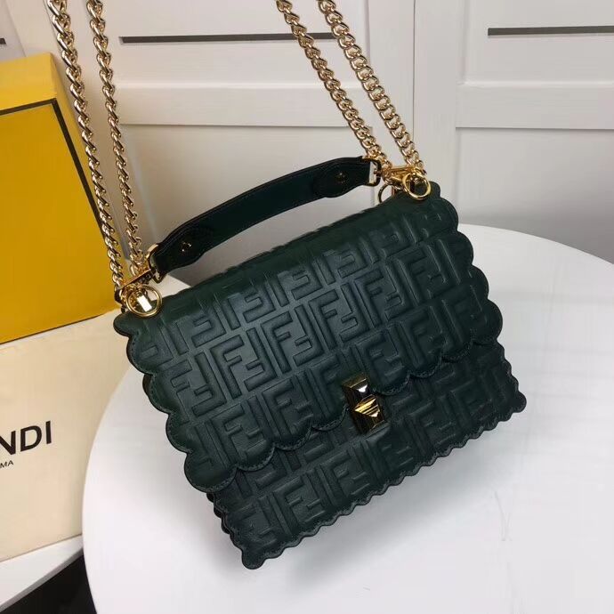 Fendi KAN I F leather bag 8BF053 green