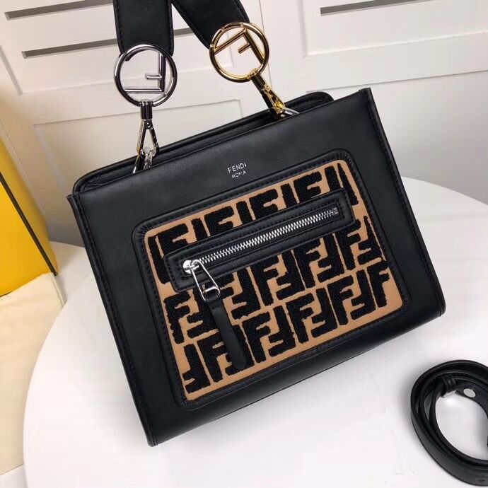 Fendi KAN I F leather bag 8DH844 black