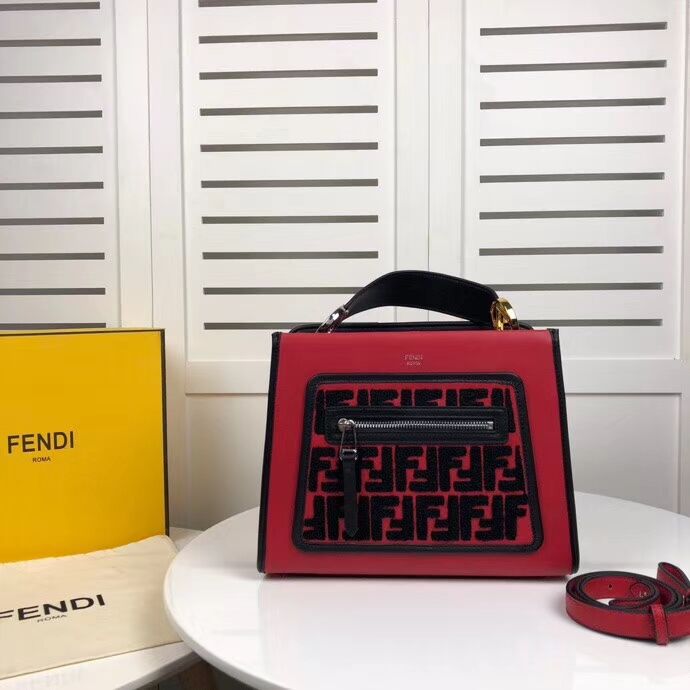 Fendi KAN I F leather bag 8DH844 red