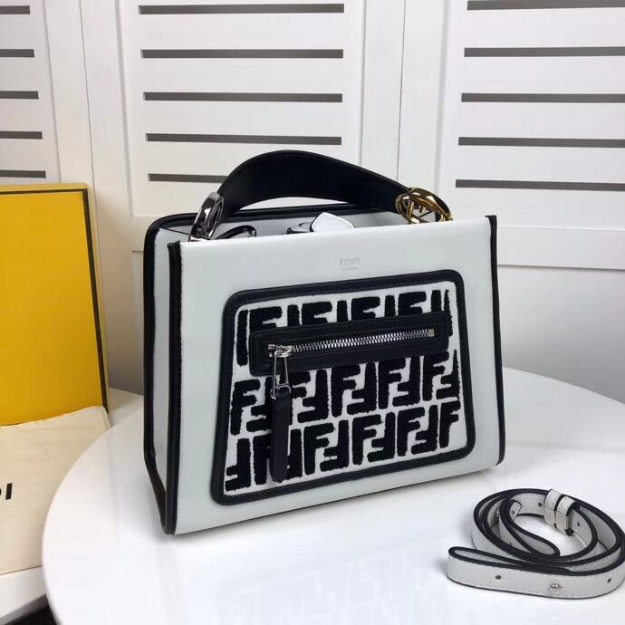 Fendi KAN I F leather bag 8DH844 white