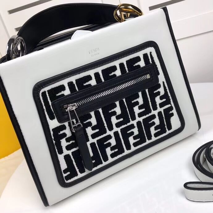 Fendi KAN I F leather bag 8DH844 white