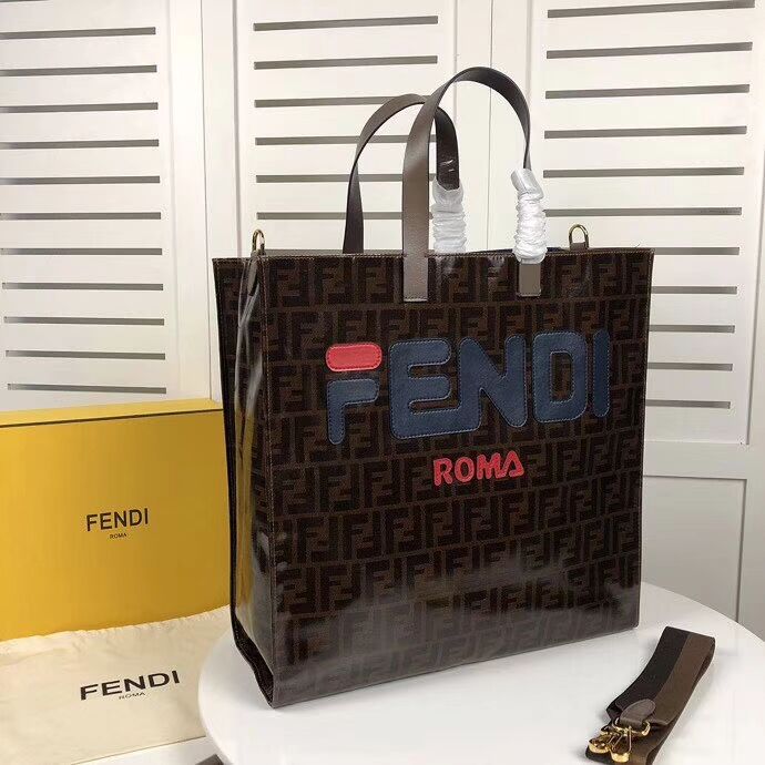 Fendi SHOPPER F1843 brown&blue