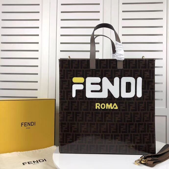 Fendi SHOPPER F1843 brown&white