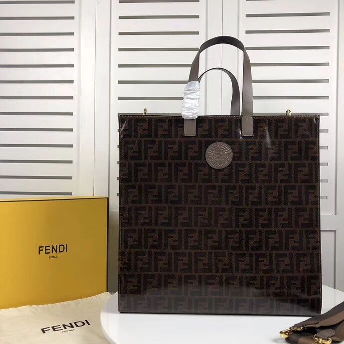 Fendi SHOPPER F1843 brown&white