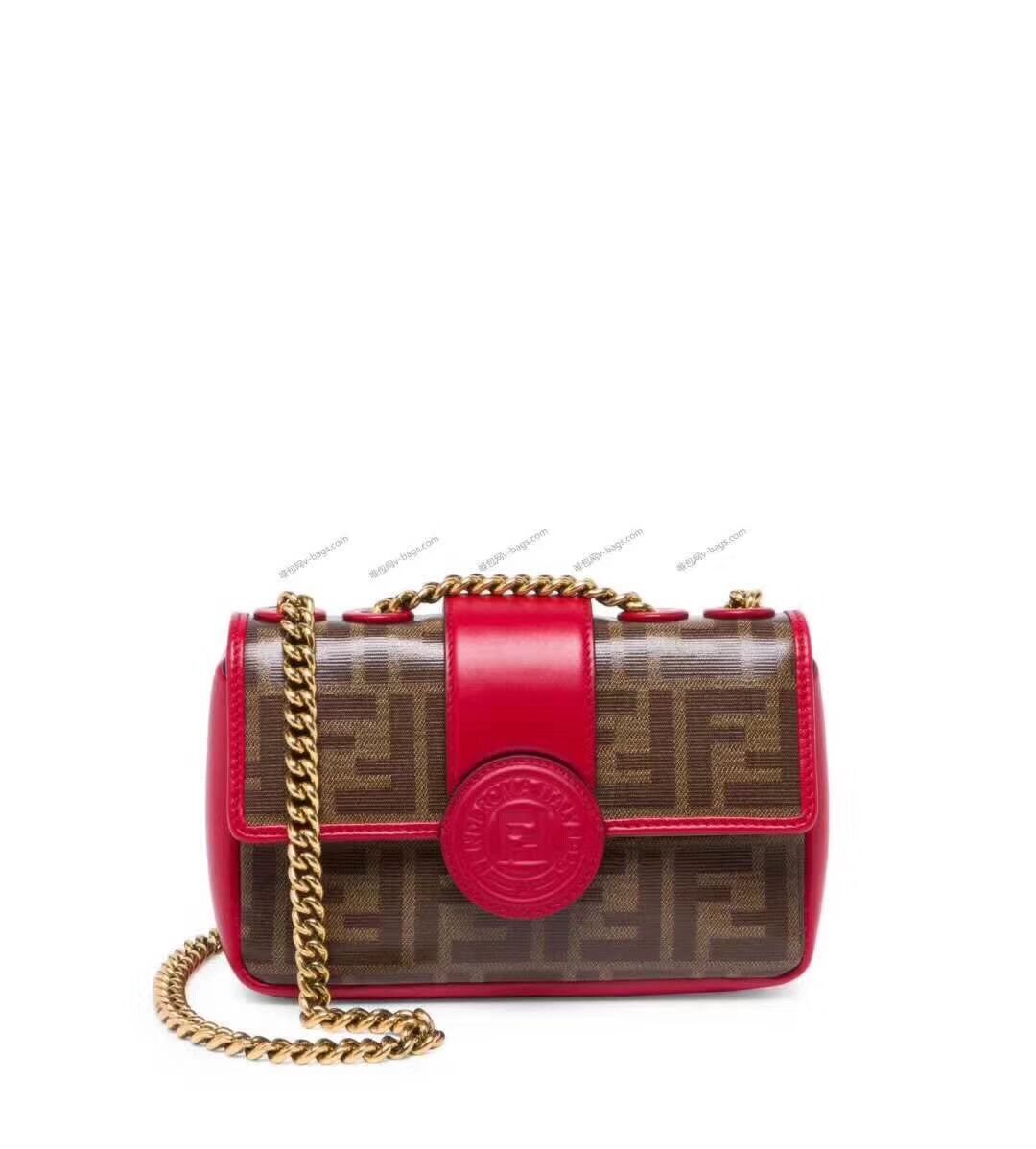 Fendi WALLET ON CHAIN 8HF836 RED