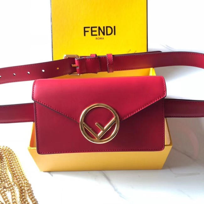 Fendi BELT BAG leather belt bag 8BM005 red