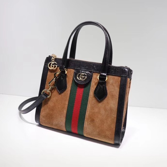 Gucci Ophidia small GG tote bag 547551 brown suede