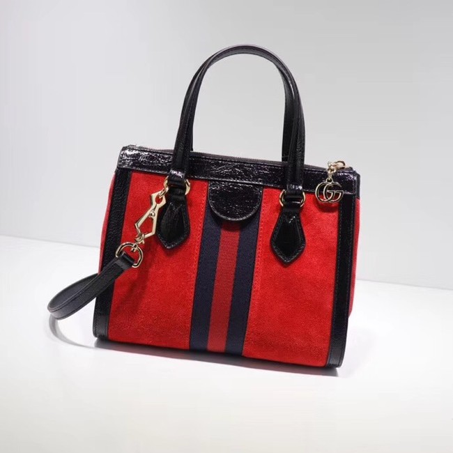 Gucci Ophidia small GG tote bag 547551 red suede