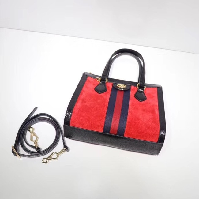 Gucci Ophidia small GG tote bag 547551 red suede