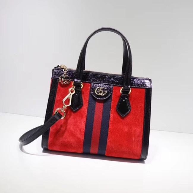 Gucci Ophidia small GG tote bag 547551 red suede